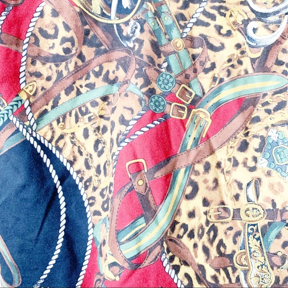 Equestrian Ropes & Links Print V-Neck Tank NWT - Picture 3 of 7